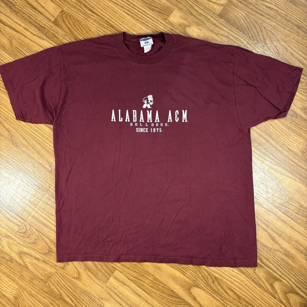 Vintage Alabama A&M Bulldogs T Shirt Mens XL Maroon Jerzees College Tee Y2K